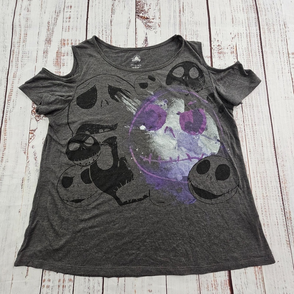 Jack the Skeleton Disney Japan Gray Short Sleeve Tri-Blend T-Shirt Women's L